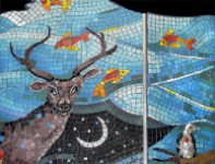 Native American Closeup 5  Glass Tile Mosaic Mural &#38;nbsp;&#38;nbsp;&#38;nbsp; Cado Indians &#38;nbsp;&#38;nbsp;&#38;nbsp; 2003
