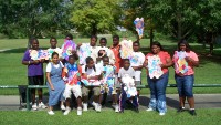 Students with Artwork