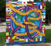 Voice of Peace through the Eye of Young Artists 4  Exterior Acrylic paint &#38;nbsp;&#38;nbsp;&#38;nbsp; 2008 &#38;nbsp;&#38;nbsp;&#38;nbsp; 6&#38;#39; x 6&#38;#39;
