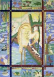 Louisianas Natural Treasure 4  Individually painted Ceramic Tiles &#38;nbsp;&#38;nbsp;&#38;nbsp; 3&#38;#189;&#38;#39; x 2&#38;#189;&#38;#39;